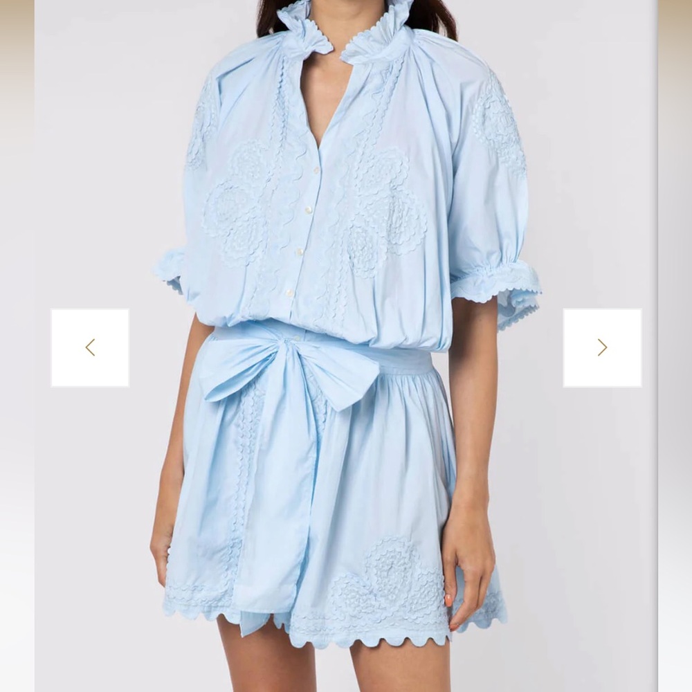 JULIET DUNN
Embroidered cotton poplin shirt dress